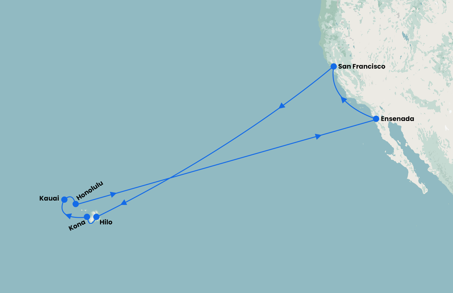 Las Vegas, San Francisco Hawaiin Explorer With Ruby Princess